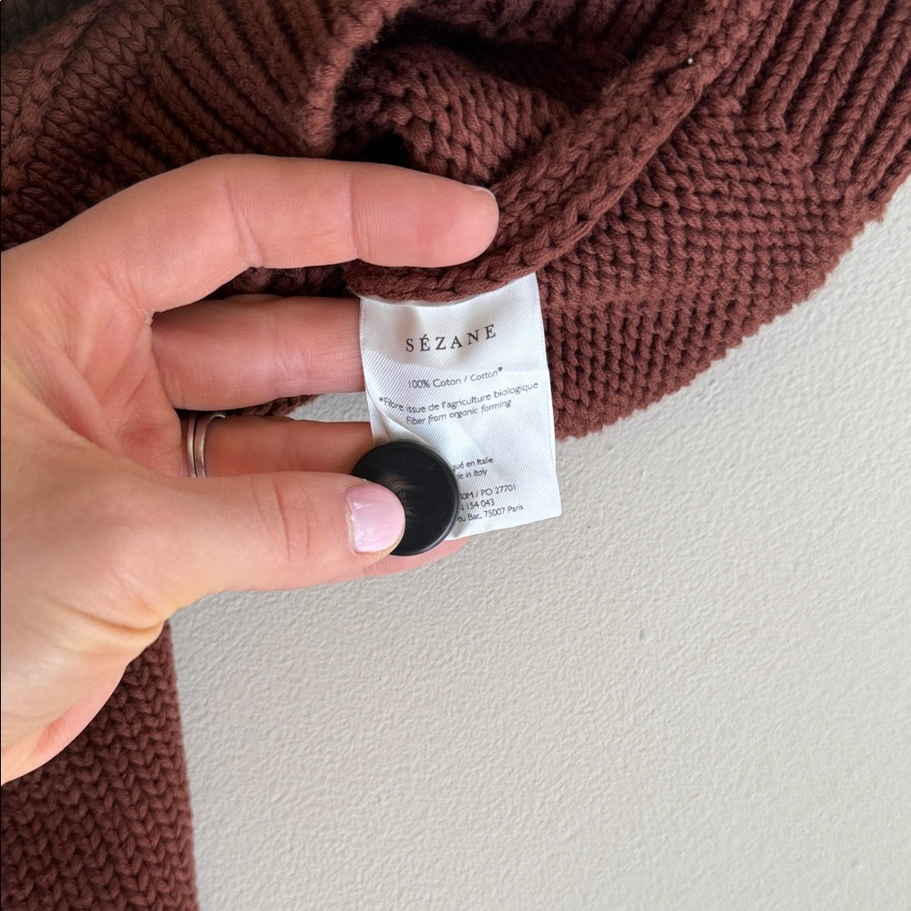 Sezane Titouan Brown Button-Up Knit Cardigan - Picture 4 of 5